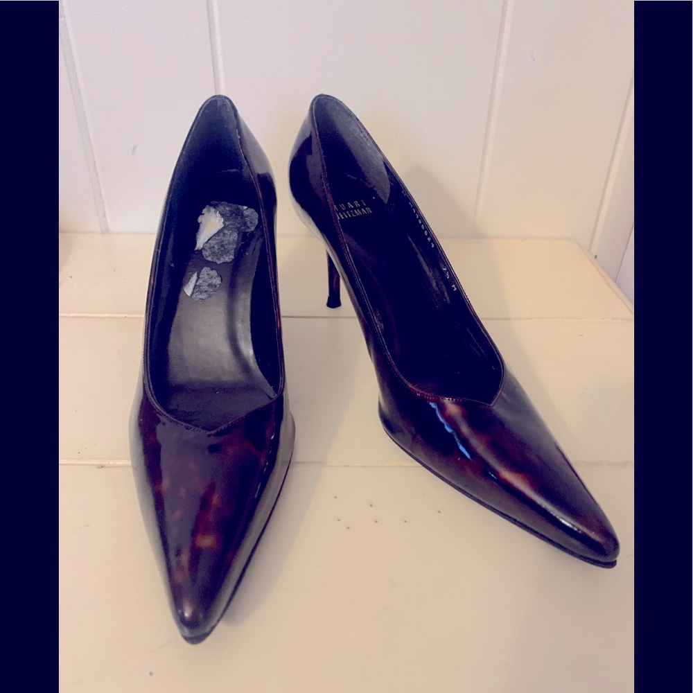 New Stuart Weitzman Tortoise Shell Patent Leather… - image 1
